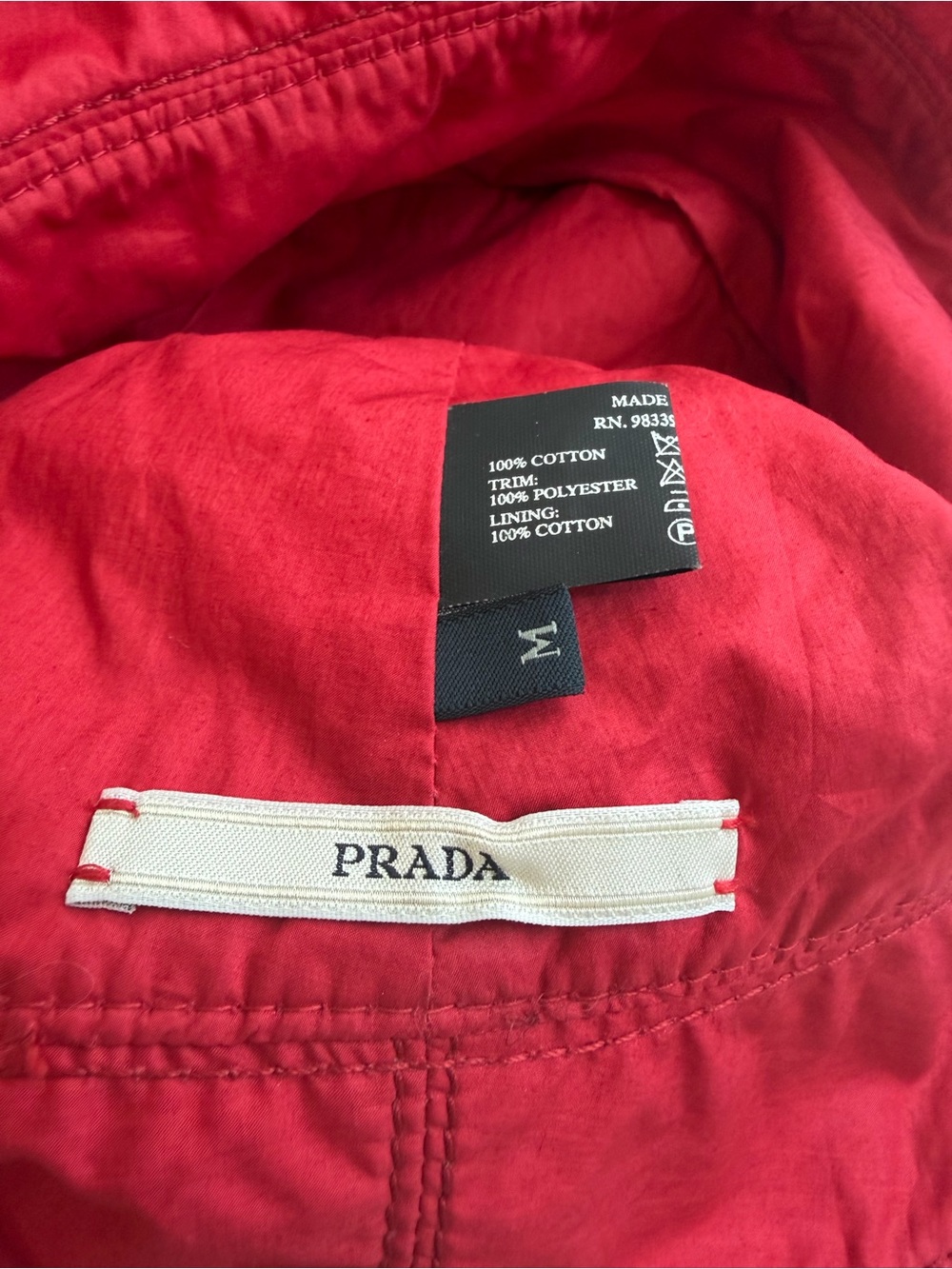 Prada Red Bucket Hat with Contrast Band - Picture 4 of 5